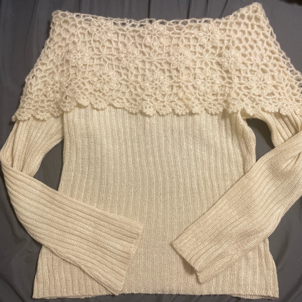 Anthropologie knit cream sweater